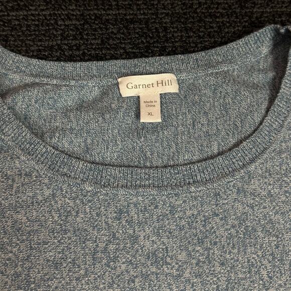 Garnet Hill Womens Sweater Organic Cotton Blue Heathered Kangaroo Pocket Size XL - Picture 6 of 7